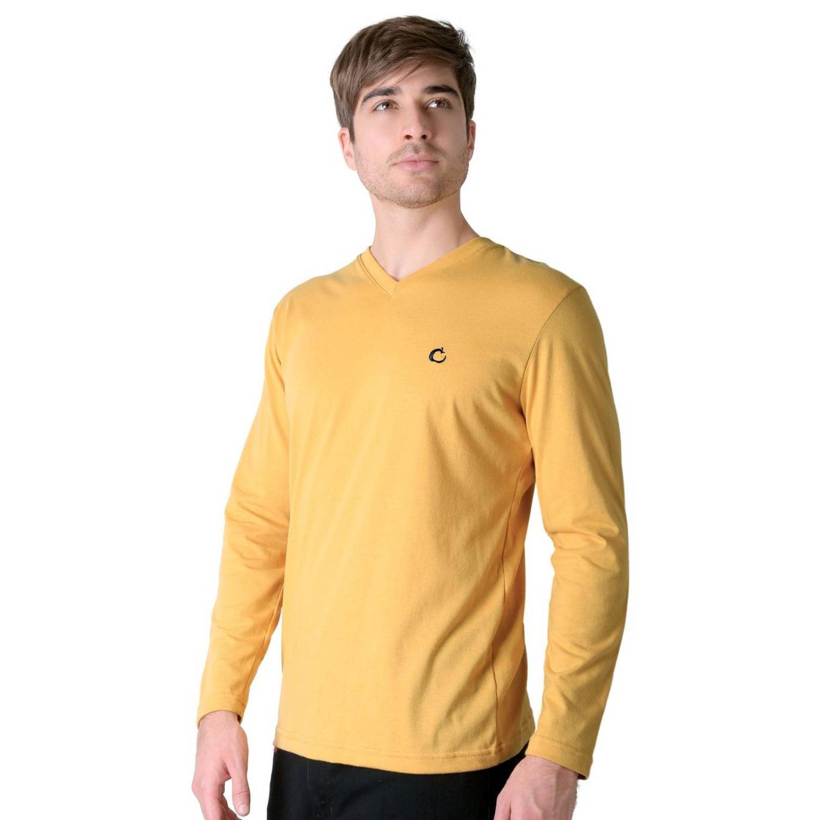 Playera Hombre Basico Camiseta Mostaza Stfashion 61705002 