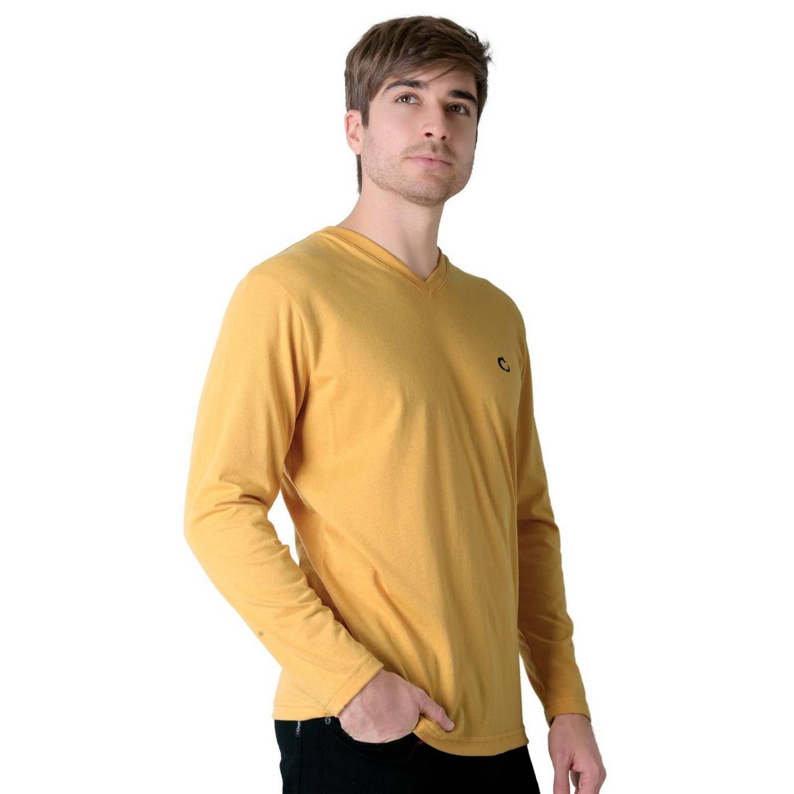 Playera Hombre Basico Camiseta Mostaza Stfashion 61705002 