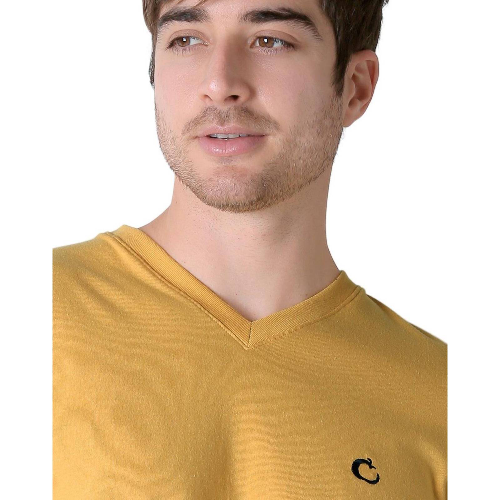 Playera Hombre Basico Camiseta Mostaza Stfashion 61705002 