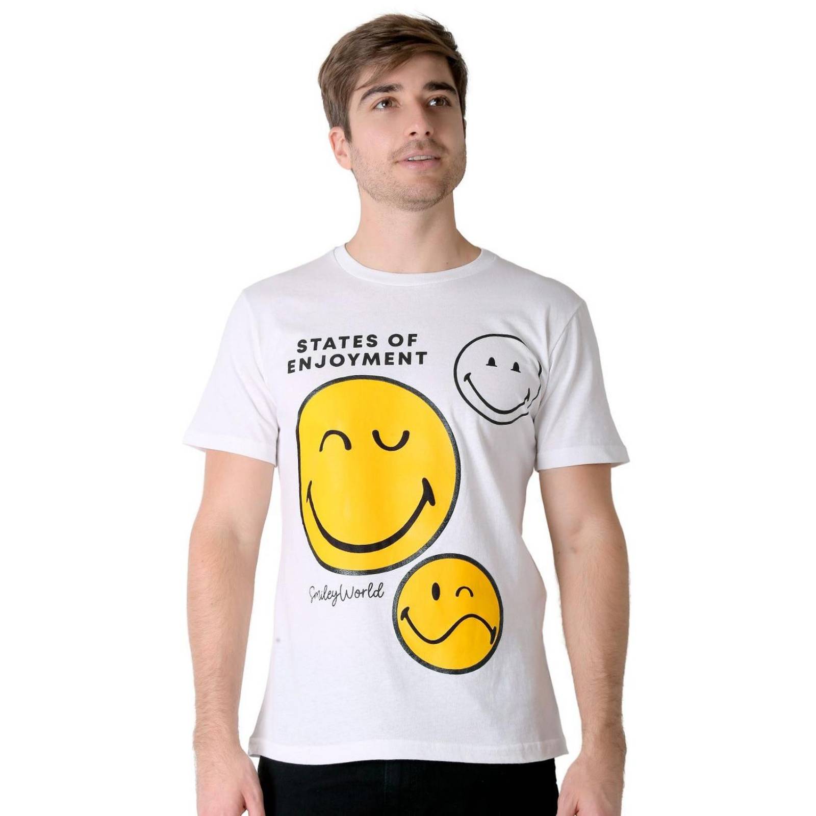 Playera Hombre Moda Camiseta Blanco Smiley 58205023 