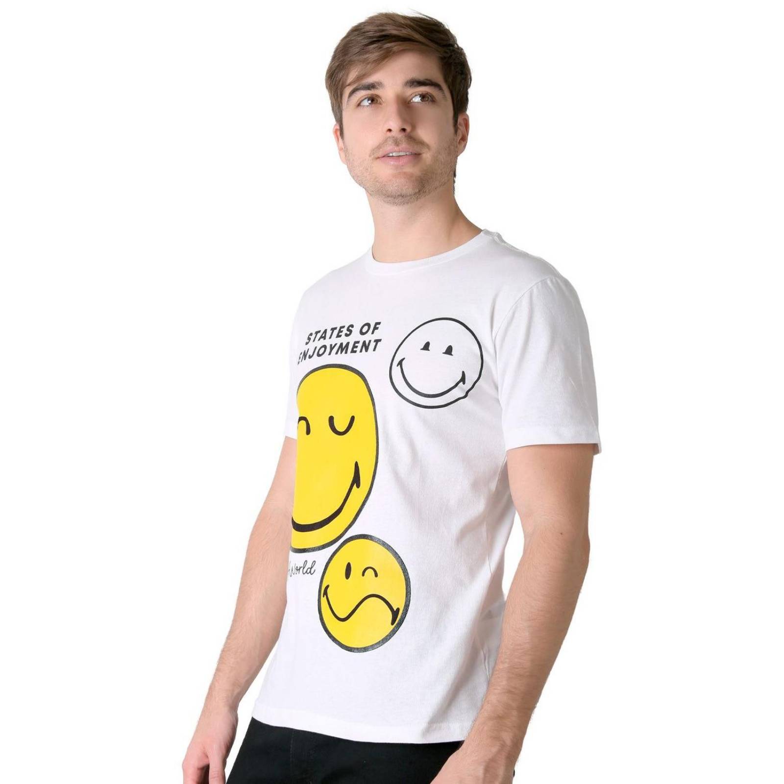 Playera Hombre Moda Camiseta Blanco Smiley 58205023 