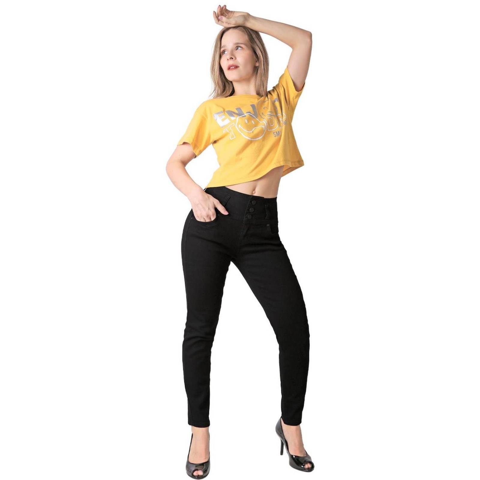 Jeans Mujer Moda Skinny Negro Furor Cartagena 62106828 