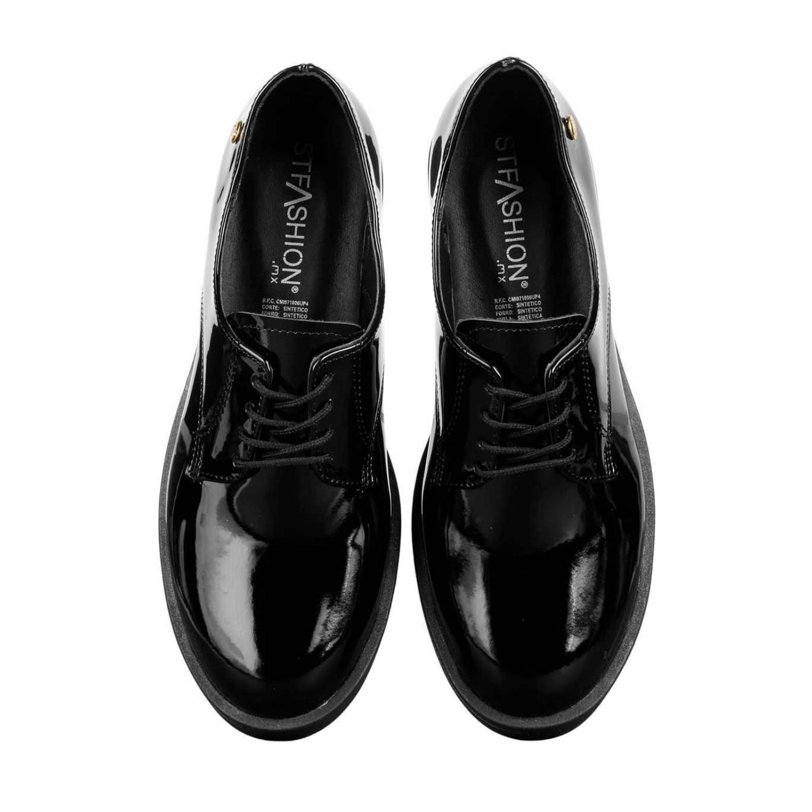 Zapato Mujer Mocasin Vestir Tacon Negro Stfashion 22904101 