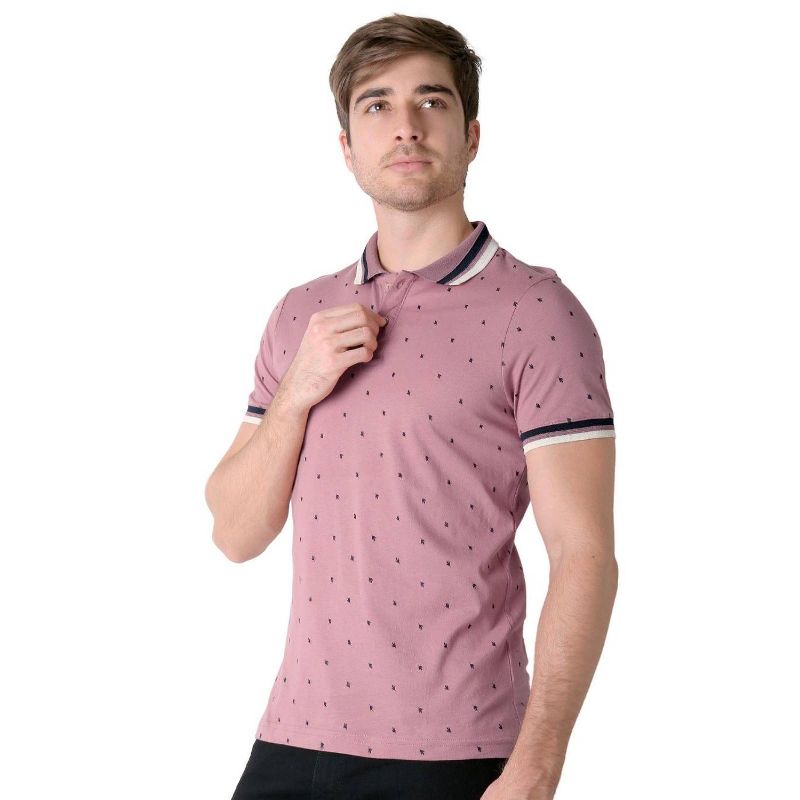 Playera Hombre Moda Polo Rosa Stfashion 71605000 