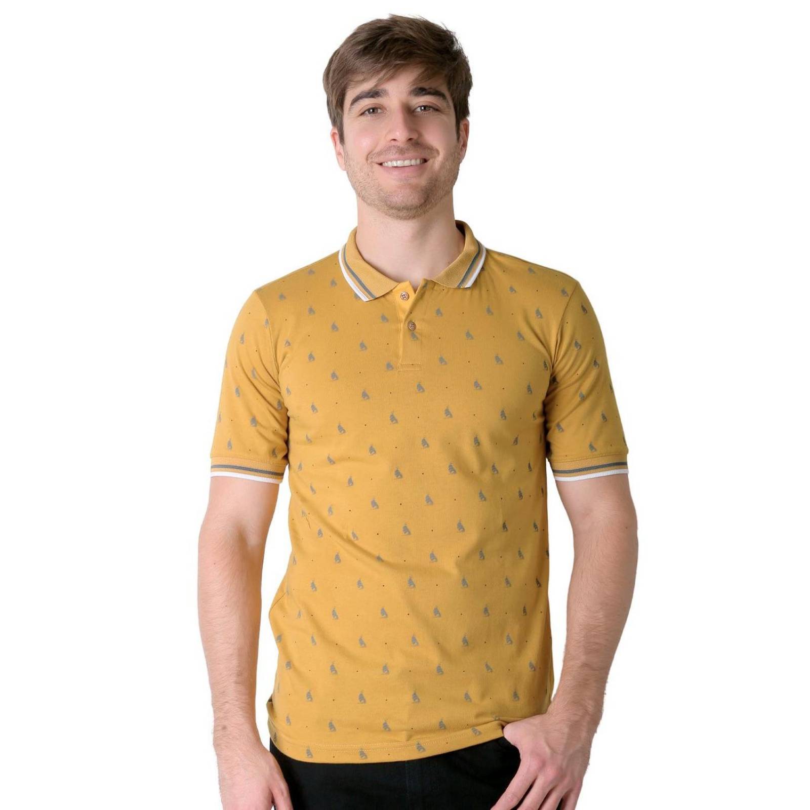 Playera Hombre Moda Polo Mostaza Stfashion 71605005