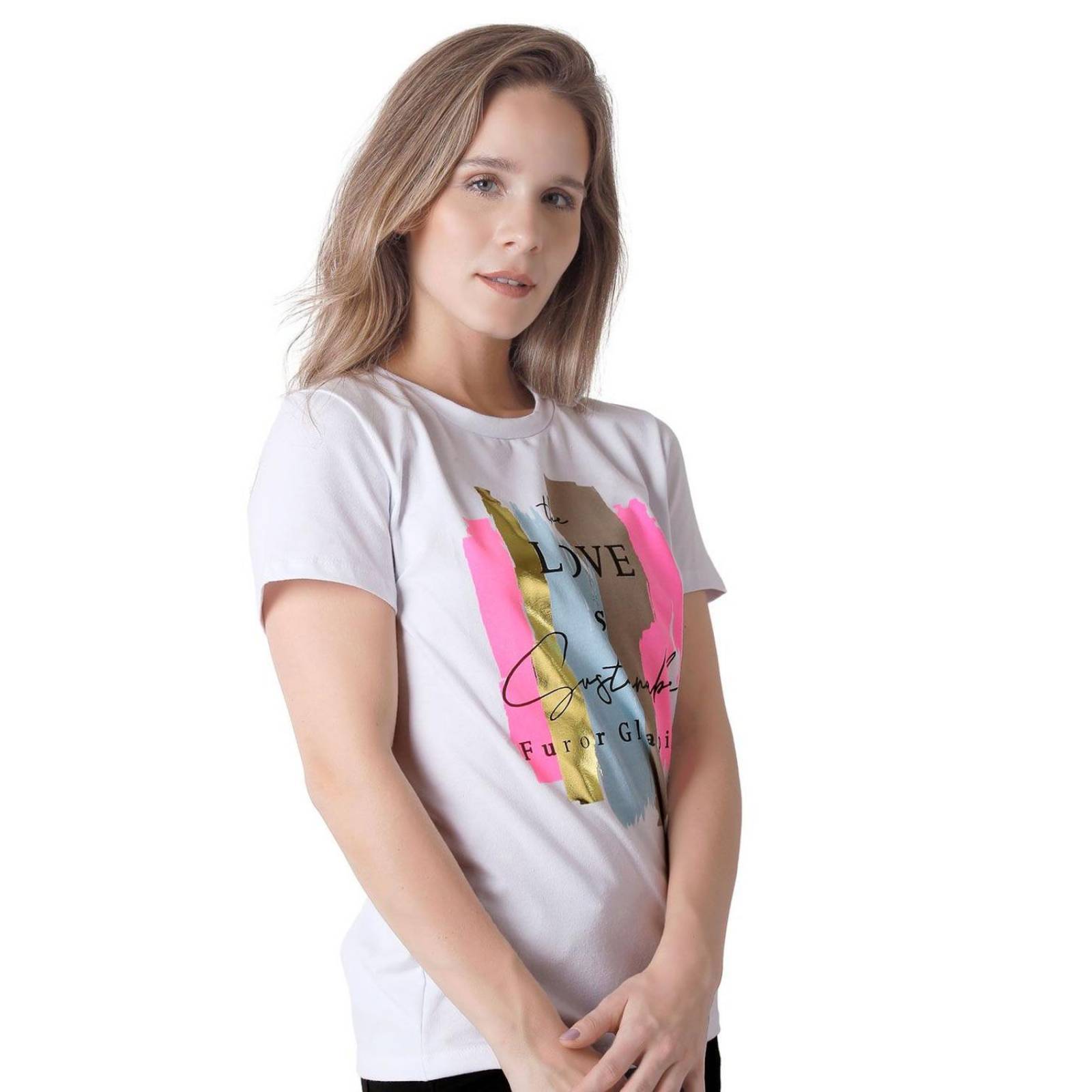 Playera Mujer Moda Camiseta Blanco Furor 62107013 