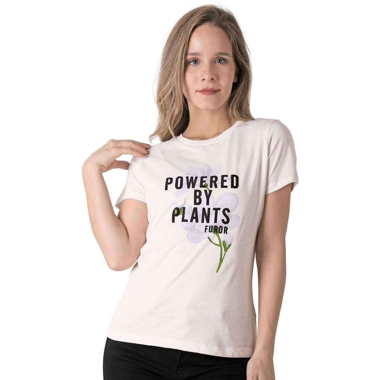 Playera Mujer Moda Camiseta Crema Furor 62107016 