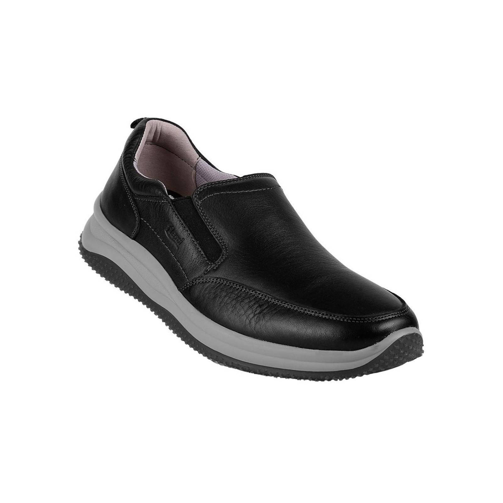 Zapato Hombre Mocasin Casual Negro Piel Flexi 02504001 