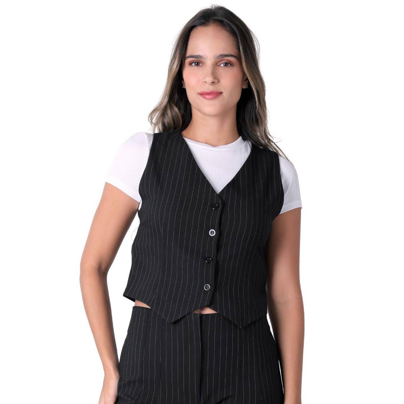 Chaleco Mujer Casual Negro Stfashion 79305064 