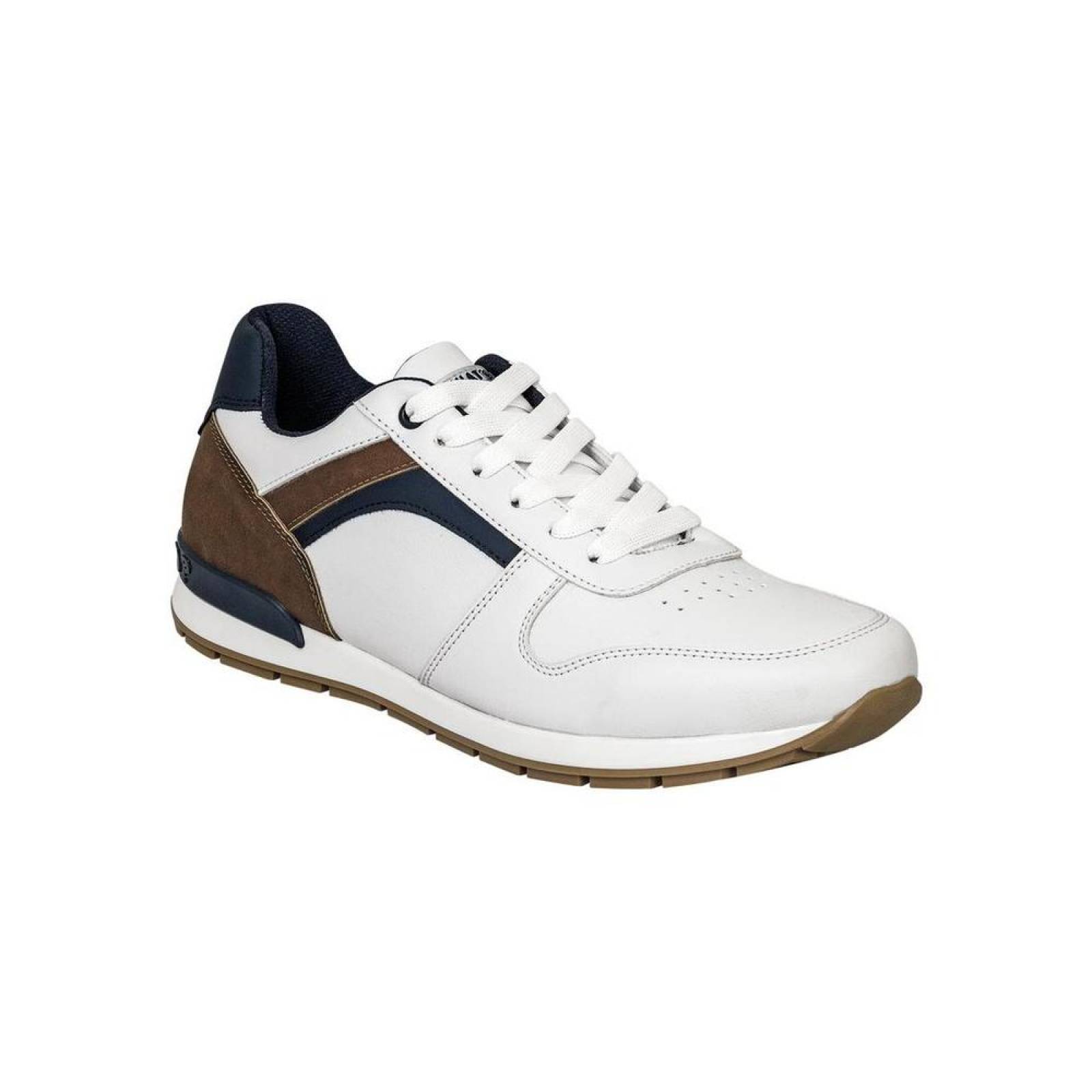 Tenis What S Up Hombre Blanco Cuero Tipo Napa