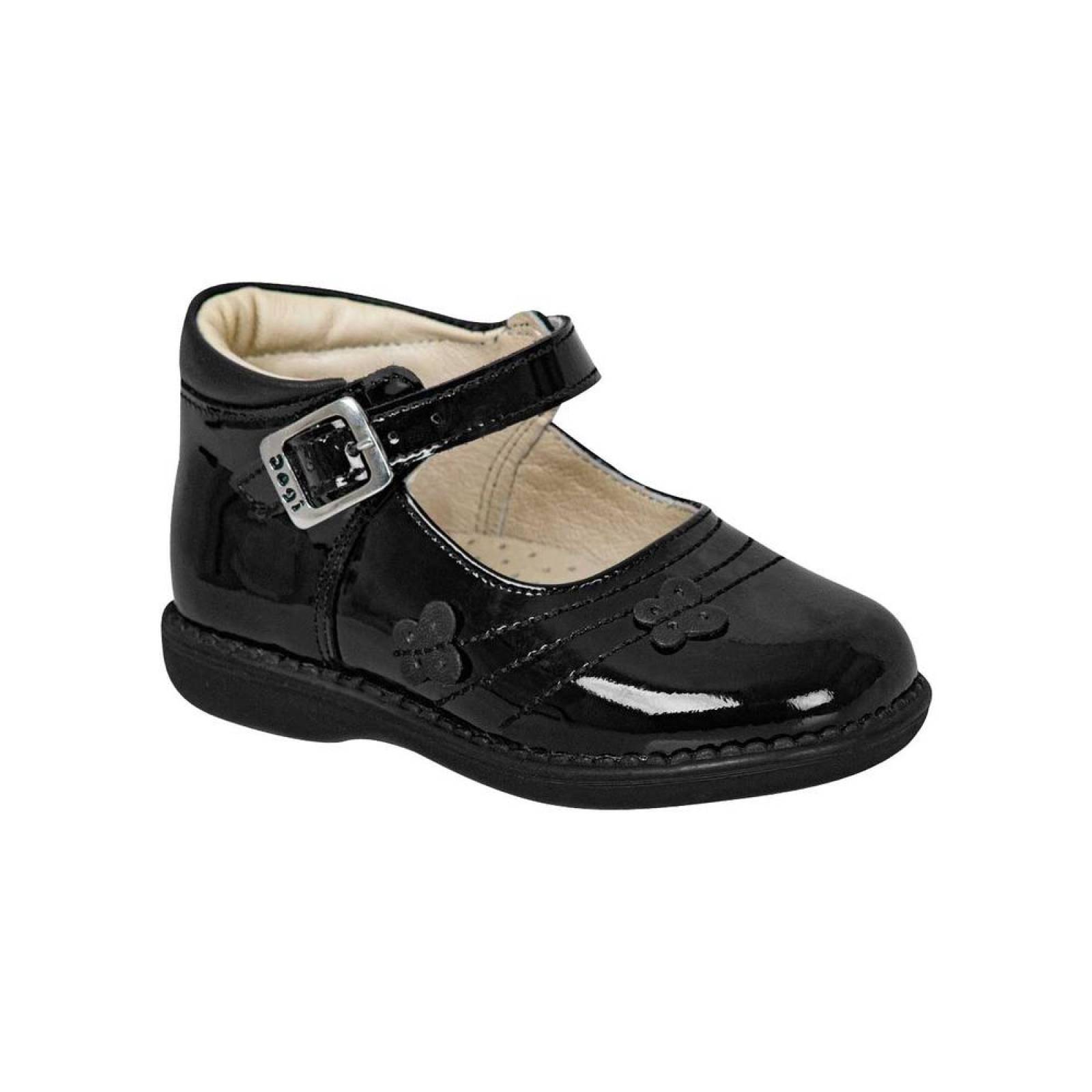 Zapato Cerrado Dogi Nina Negro Charol De Piel 710