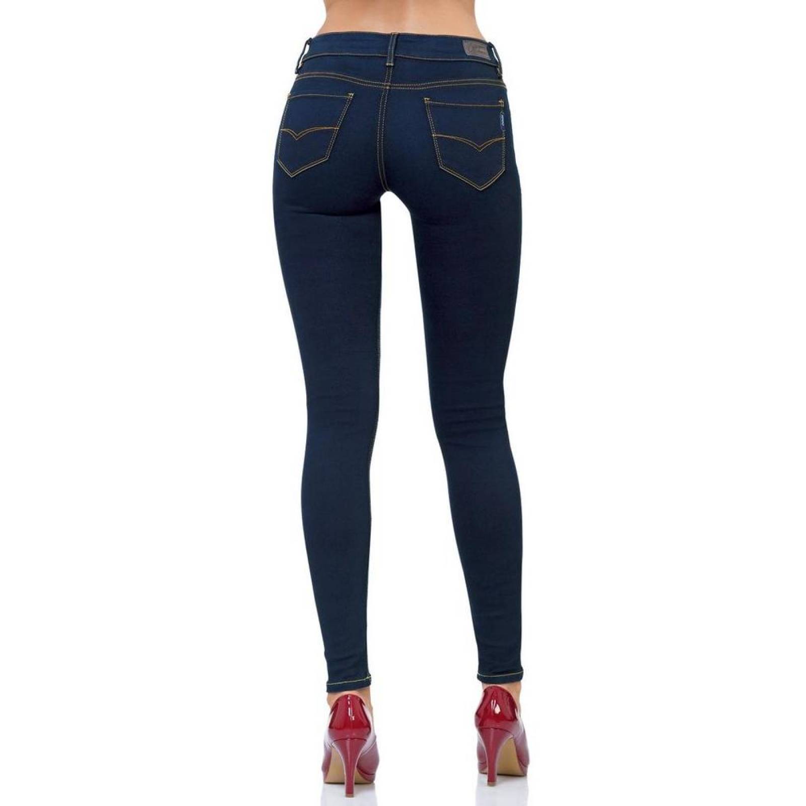Jeans Básico Mujer Oggi Satin 59101927 Mezclilla Stretch 