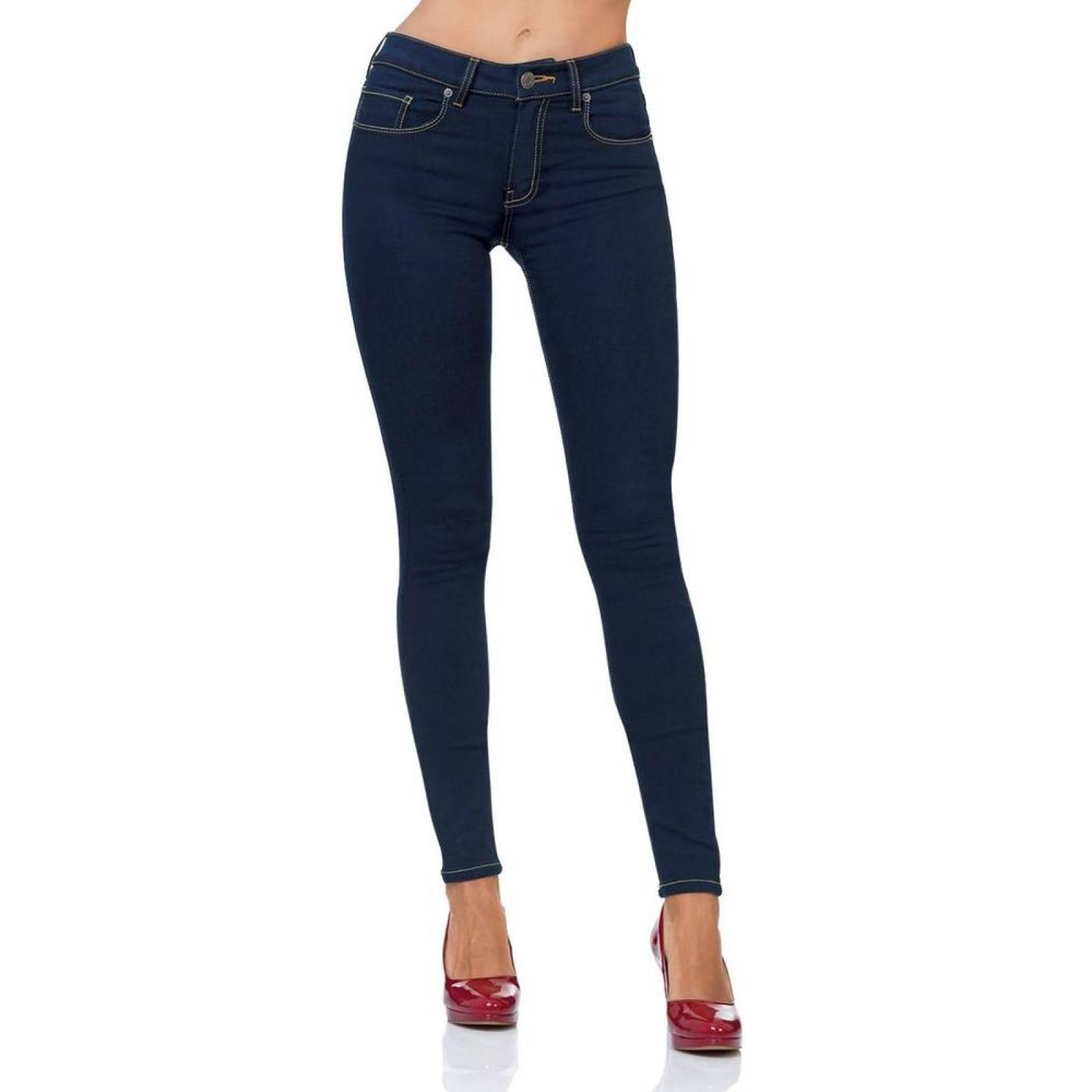 Jeans Básico Mujer Oggi Satin 59101927 Mezclilla Stretch 
