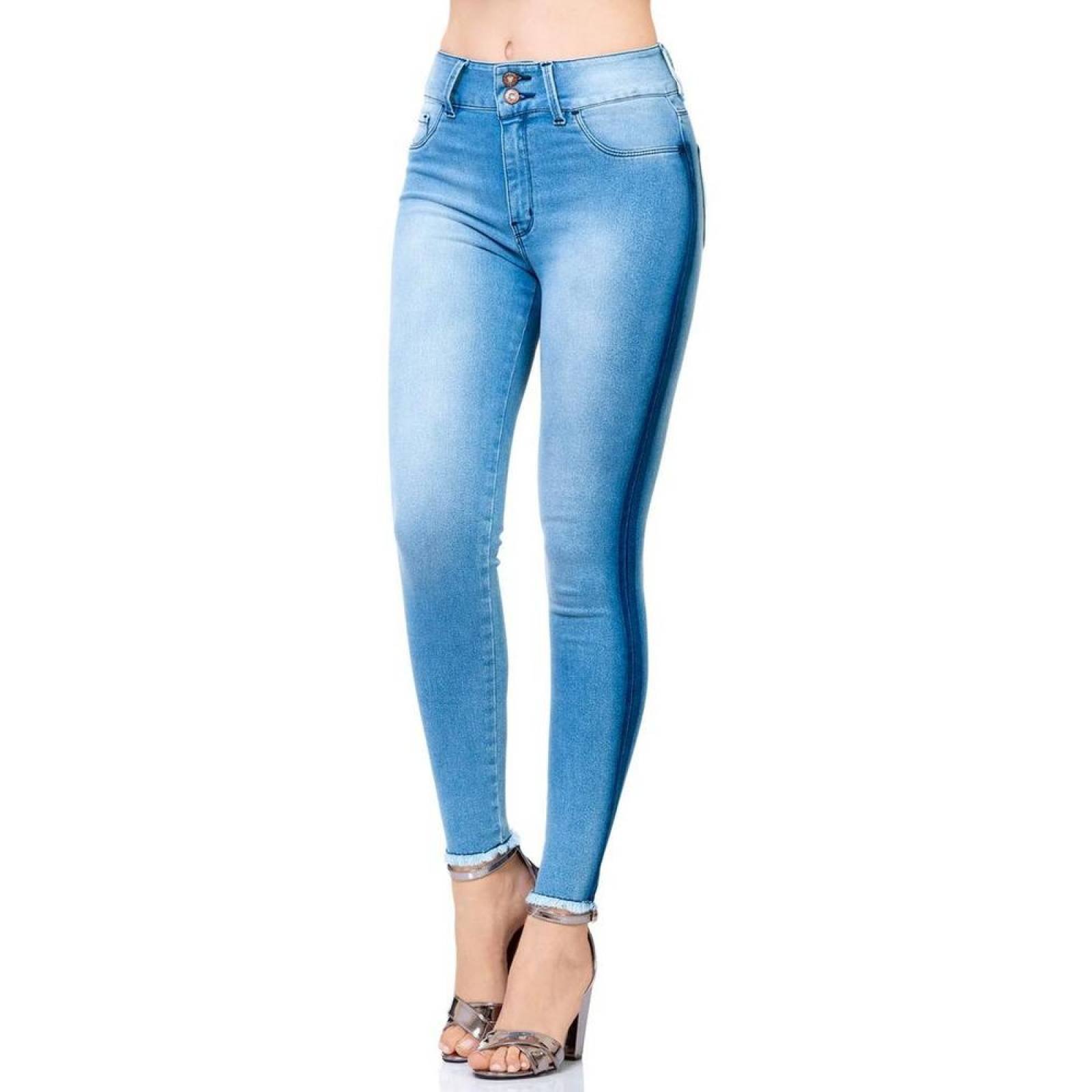 Jeans Oggi Jeans Mujer Azul Mezclilla Stretch Katia 
