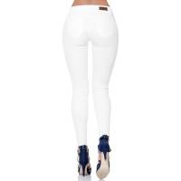 Pantalon Disparate Jeans Mujer Blanco Gabardina Stretch 4000
