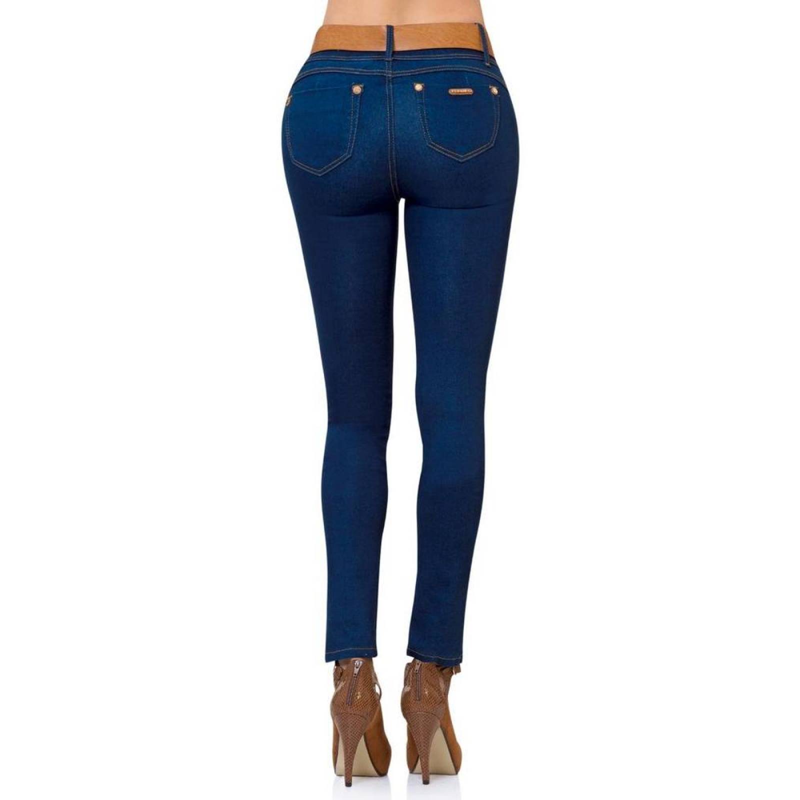 Jeans Básico Mujer Fergino Indigo 52900404 Mezclilla Stretch 