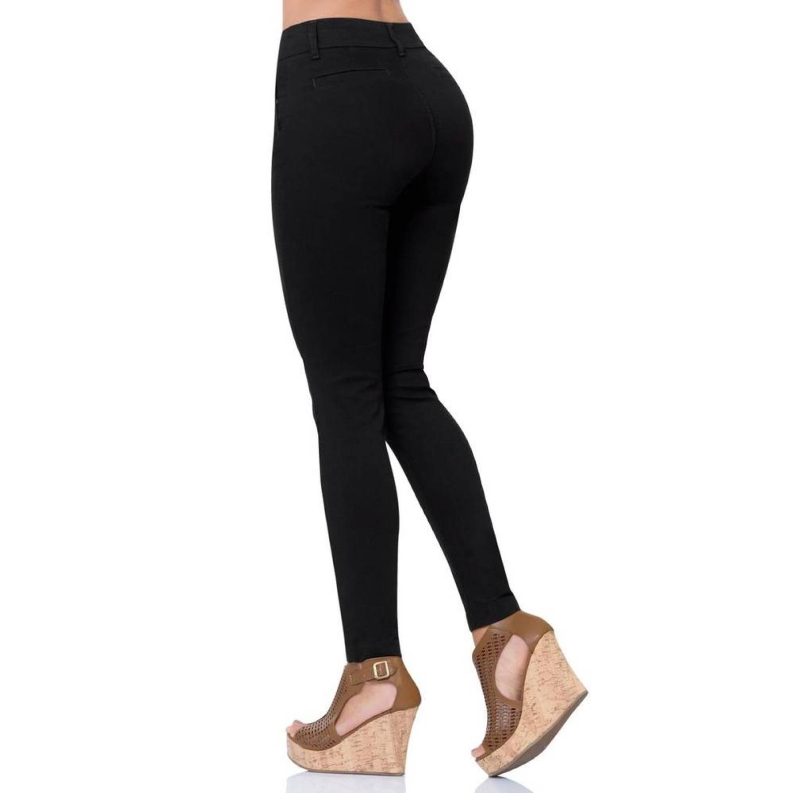 Pantalón Casual Mujer SCandia Negro 65003002 Gabardina Stretch 