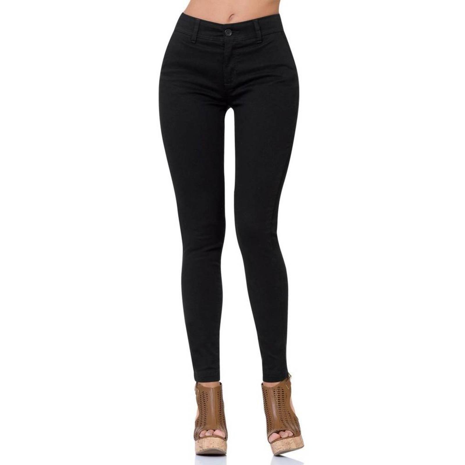 Pantalón Casual Mujer SCandia Negro 65003002 Gabardina Stretch 