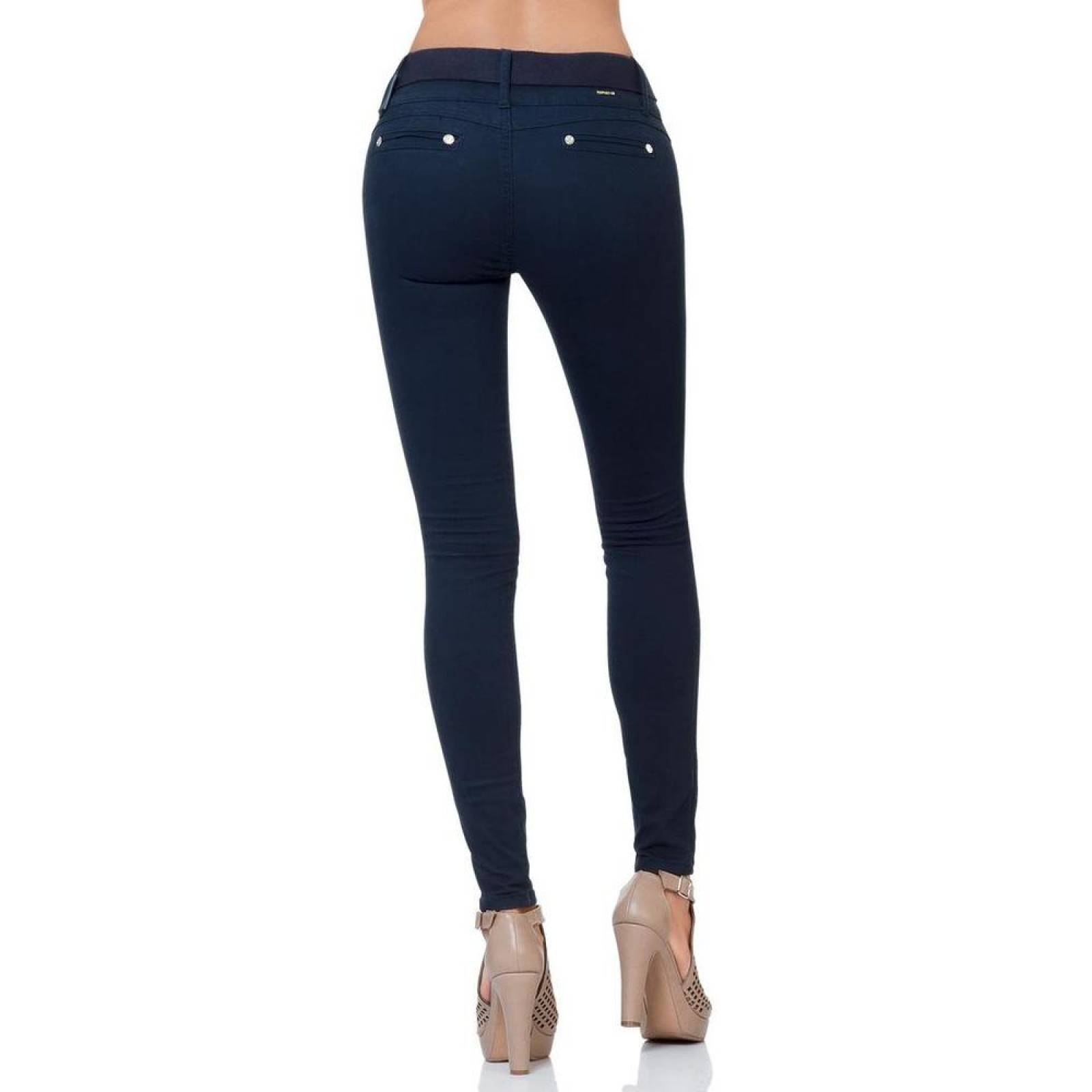 Pantalon Fergino Jeans Mujer Azul Gabardina Stretch Gaby