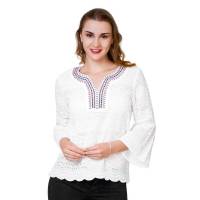 Blusa Capricho Mujer Blanco Poliester Cmf 171