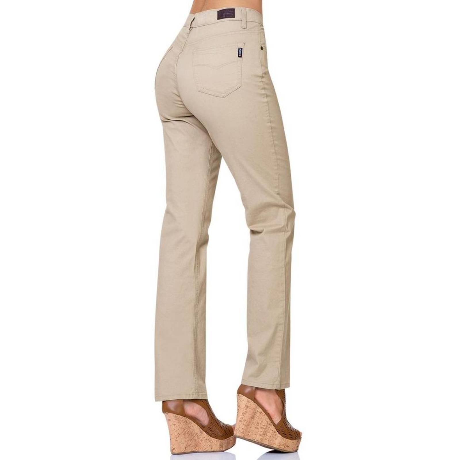 Pantalón Casual Mujer Oggi Khaki 59102049 Gabardina Stretch 