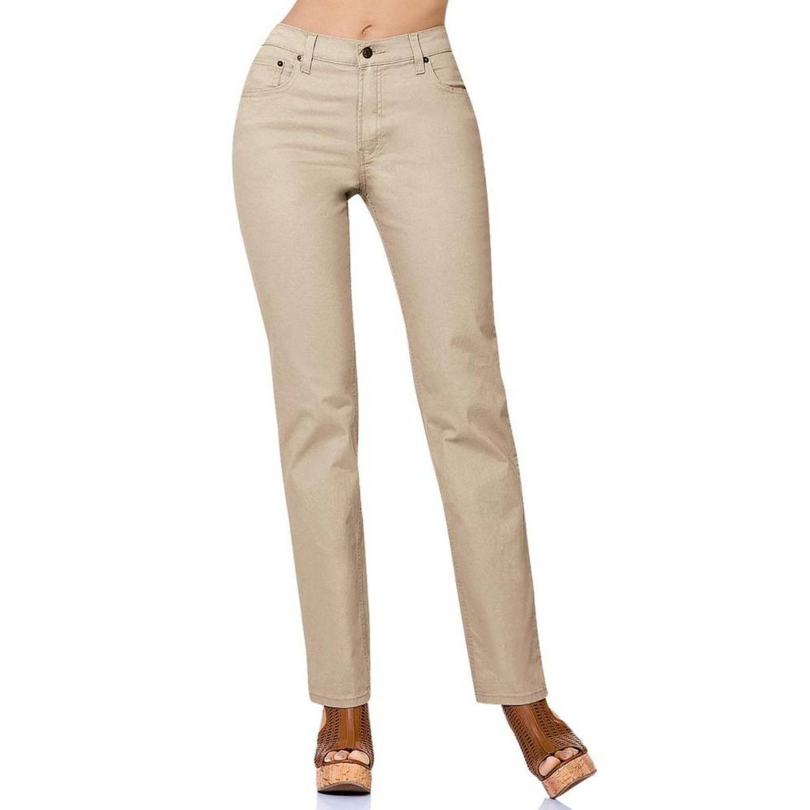 Pantalón Casual Mujer Oggi Khaki 59102049 Gabardina Stretch 