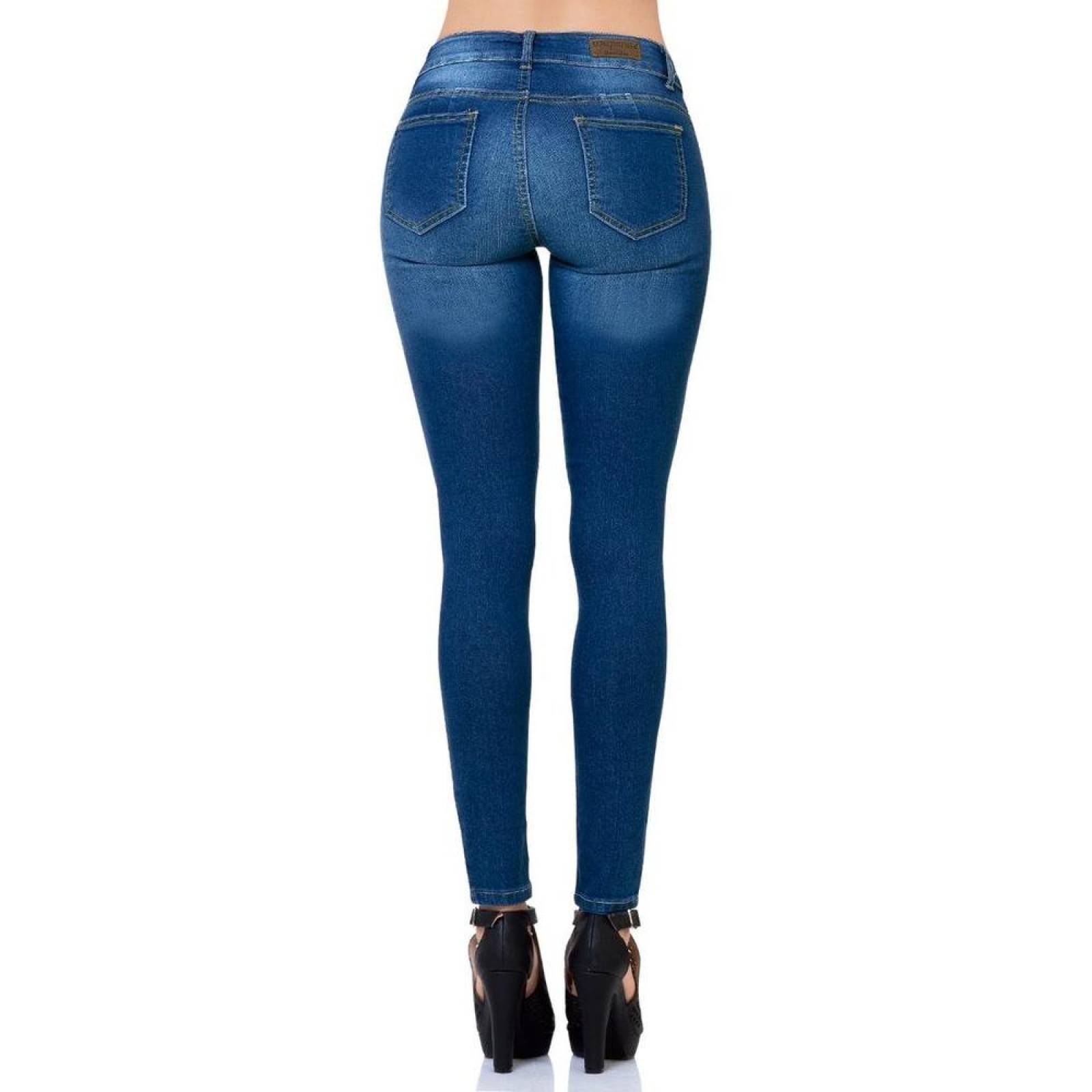 Jeans Básico Mujer Salvaje Tentación Stone 63100133 Mezclilla Stretch 