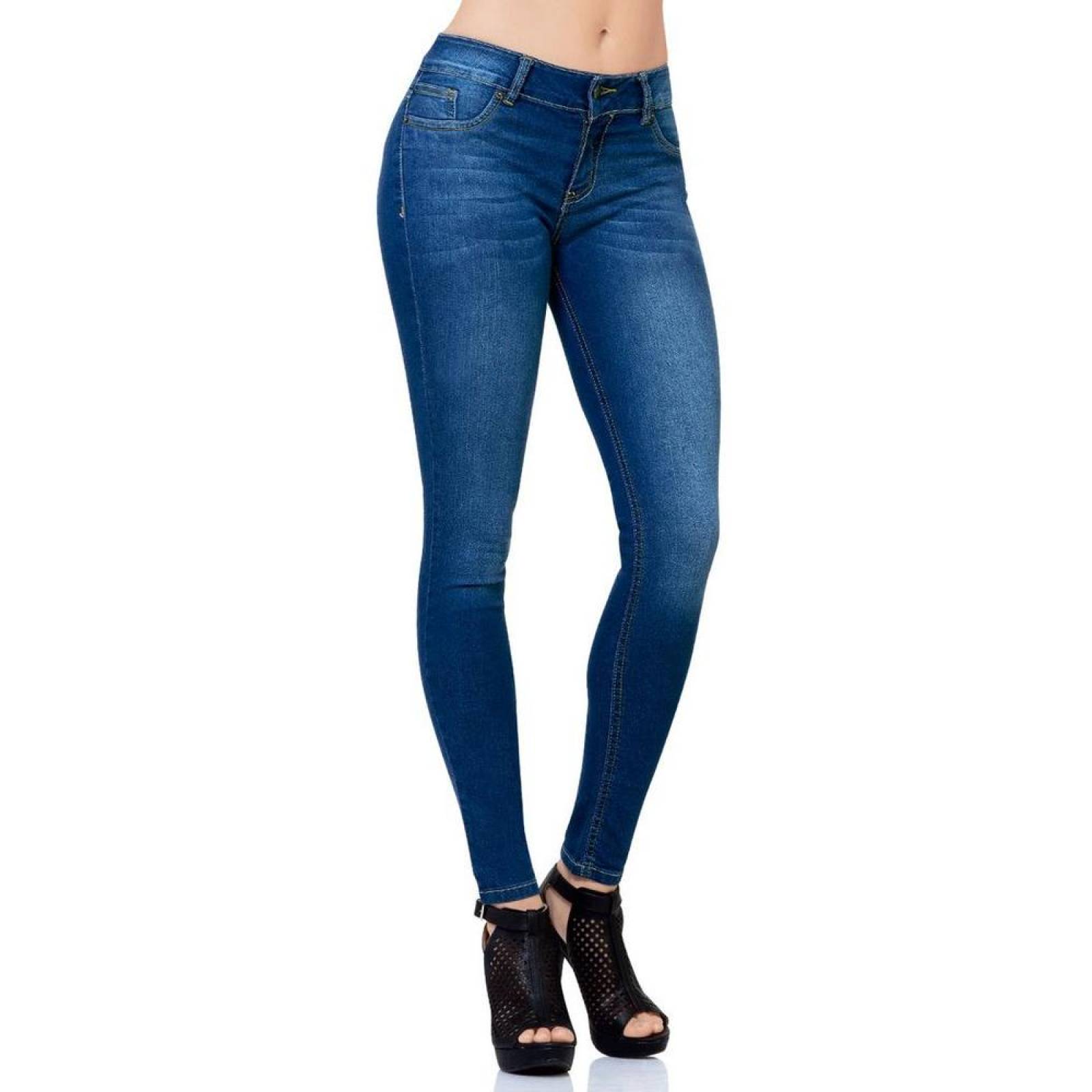 Jeans Básico Mujer Salvaje Tentación Stone 63100133 Mezclilla Stretch 