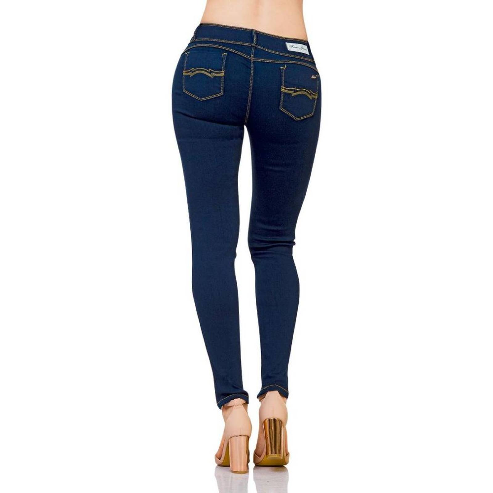 Jeans Básico Mujer Furor Indigo 62105071 Mezclilla Stretch 