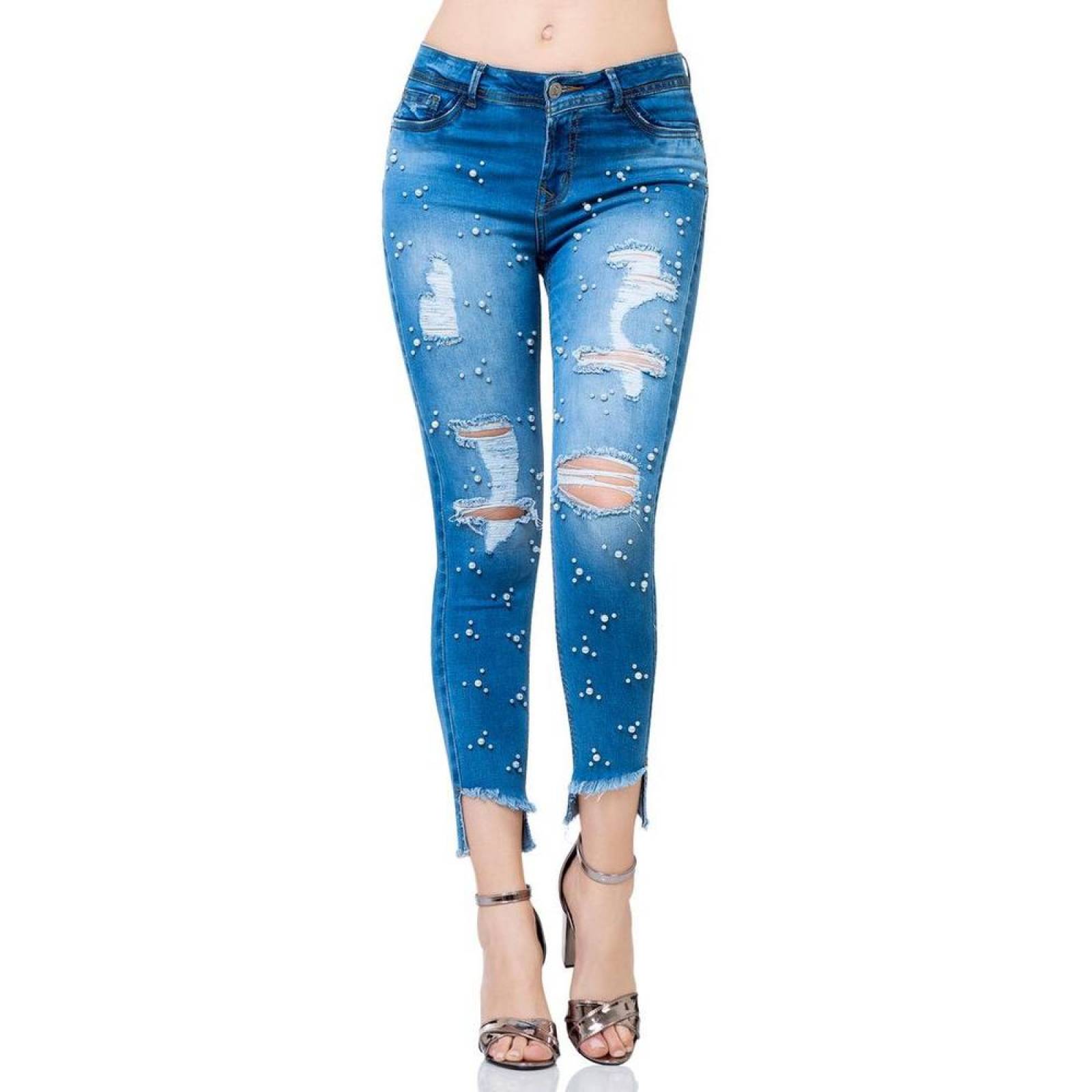 Jeans Moda Mujer Salvaje Tentación Stone 71803108 Mezclilla Stretch 