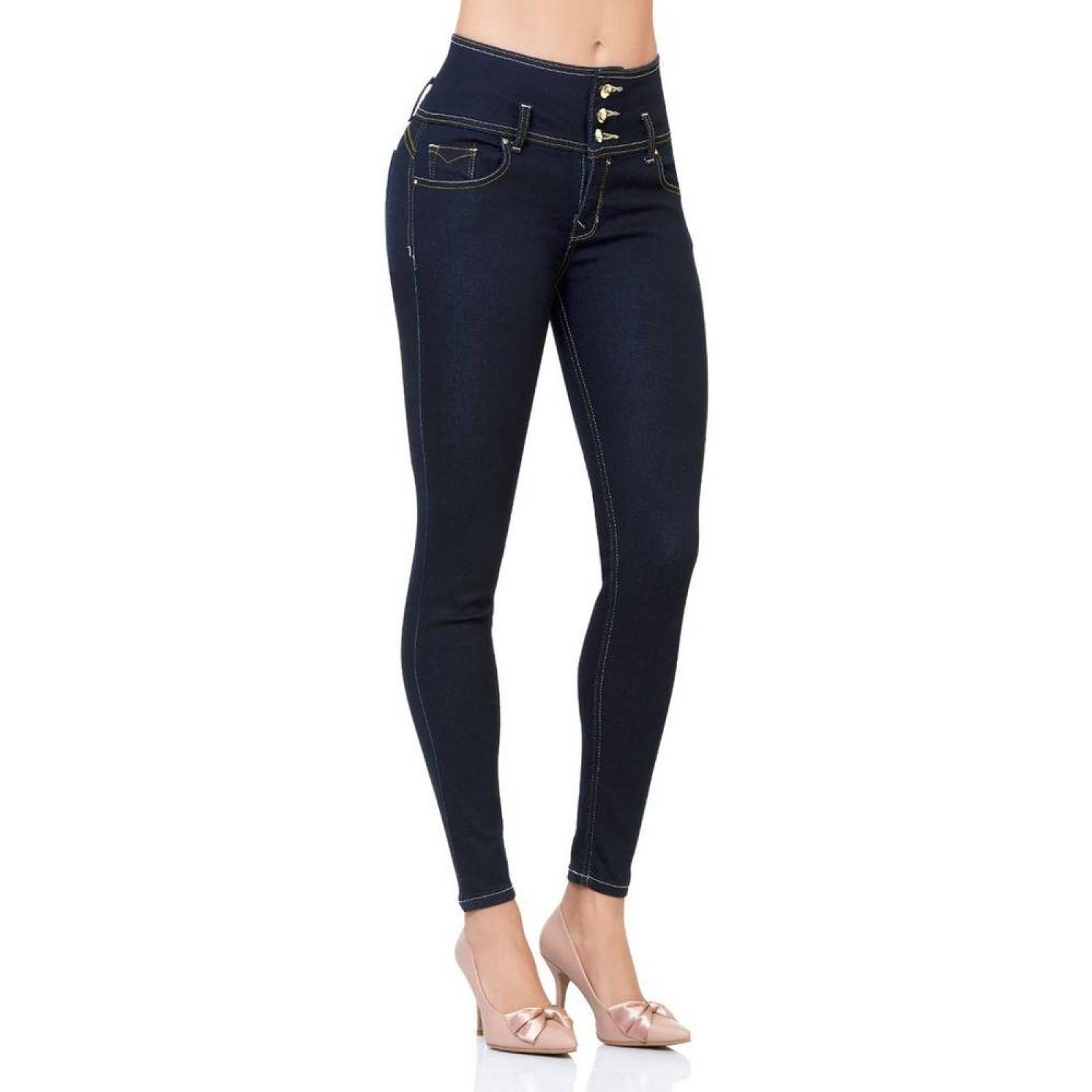 Jeans Básico Mujer Furor Indigo 62105007 Mezclilla Stretch 