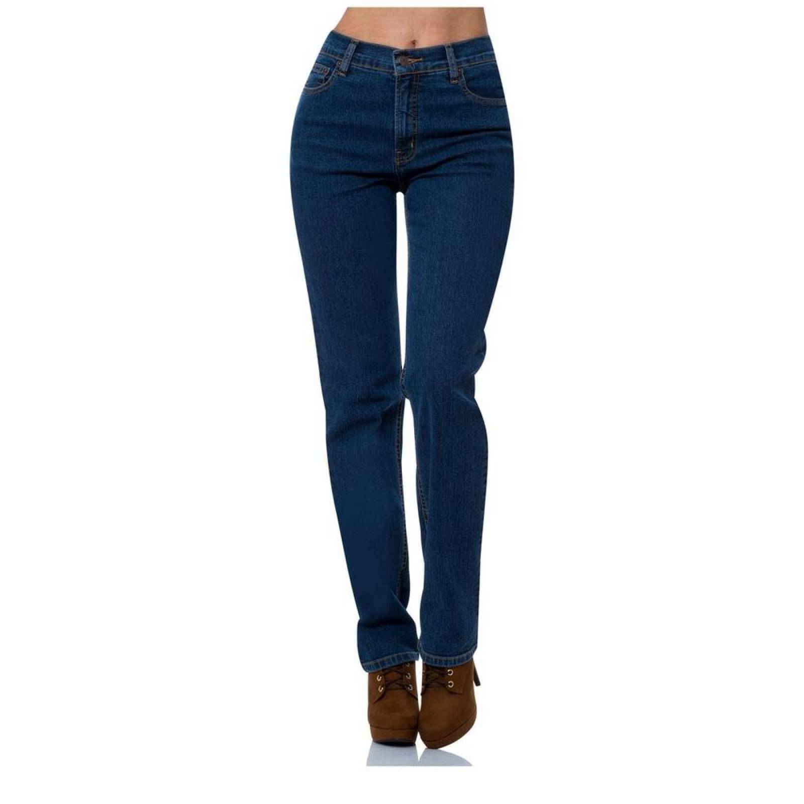 Jeans Básico Mujer Oggi Slub 59101639 Mezclilla Stretch 