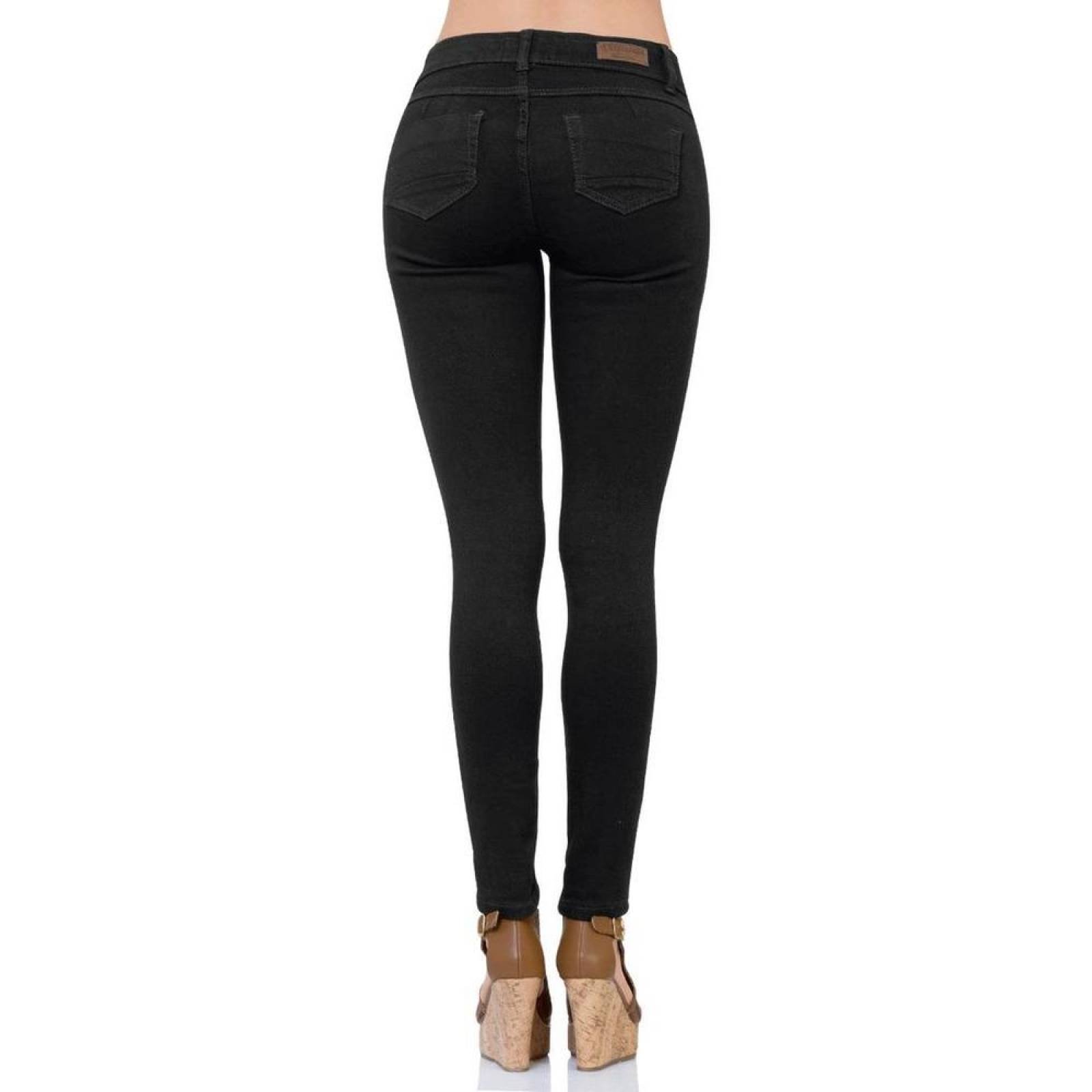 Jeans Básico Mujer Salvaje Tentación Negro 63100152 Mezclilla Stretch 