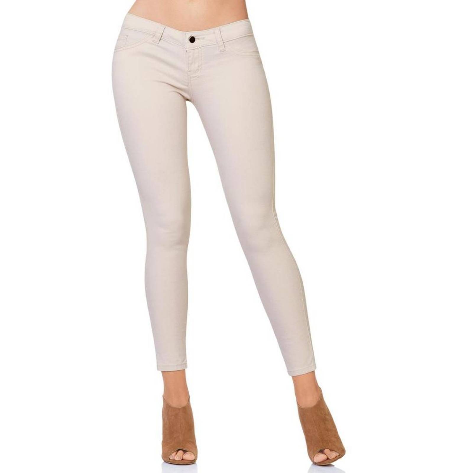 Pantalón Casual Mujer Salvaje Tentación Beige 63100135 Gabardina Stretch 