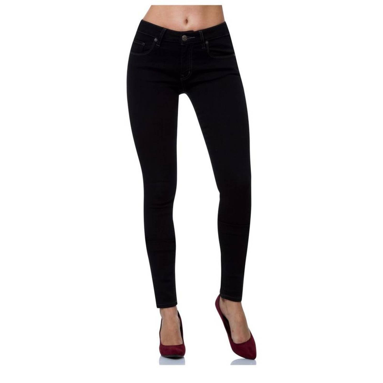 Jeans Básico Mujer Oggi Satin 59101928 Mezclilla Stretch 