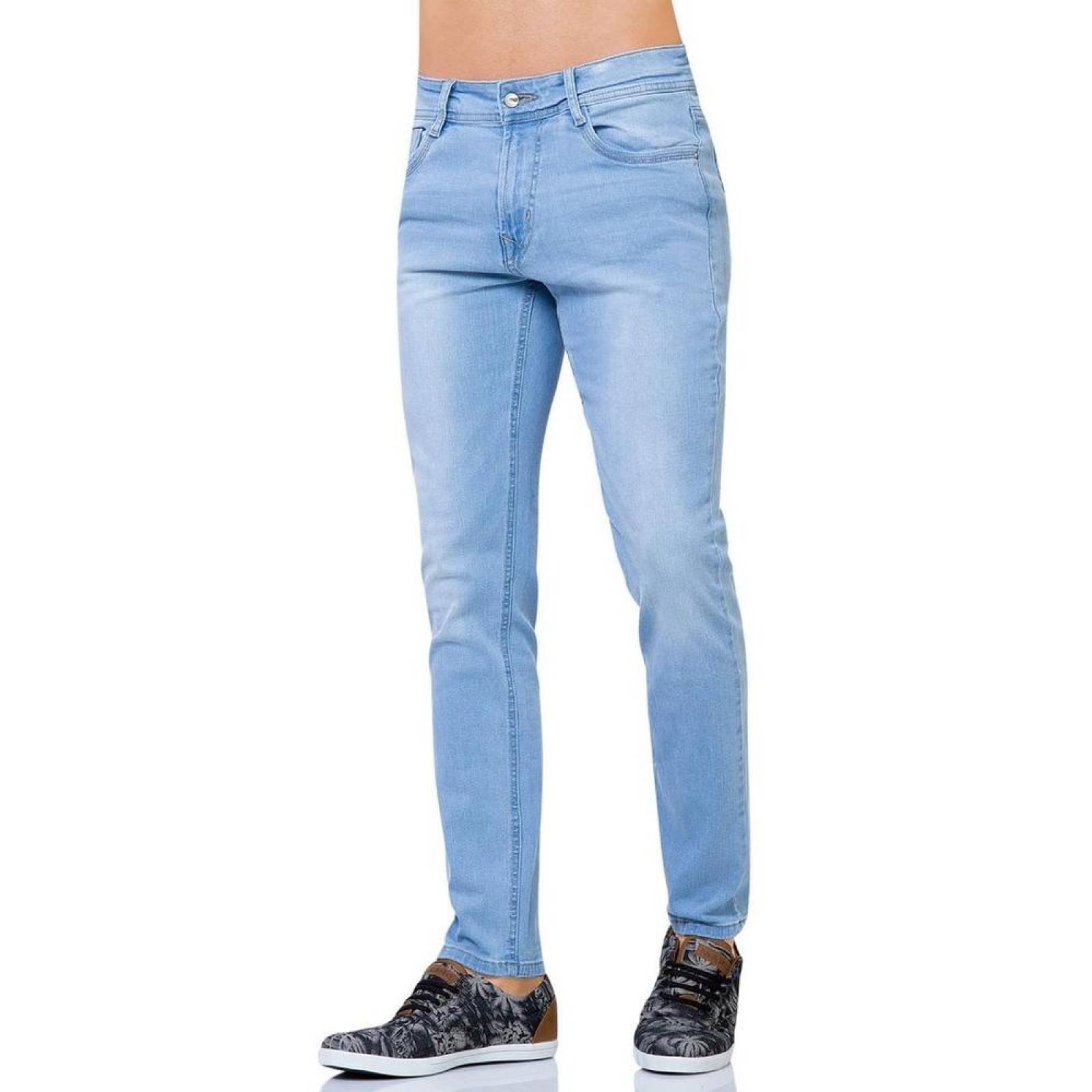 Jeans Básico Hombre Salvaje Tentación Bleach 71800181 Mezclilla Stretch 