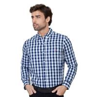 Camisa Casual Long Beach Polo Club Hombre Azul Algodon Lt152