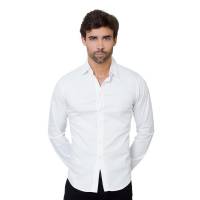 Camisa Casual Por Salvaje Tentación Hombre Blanco Spandex