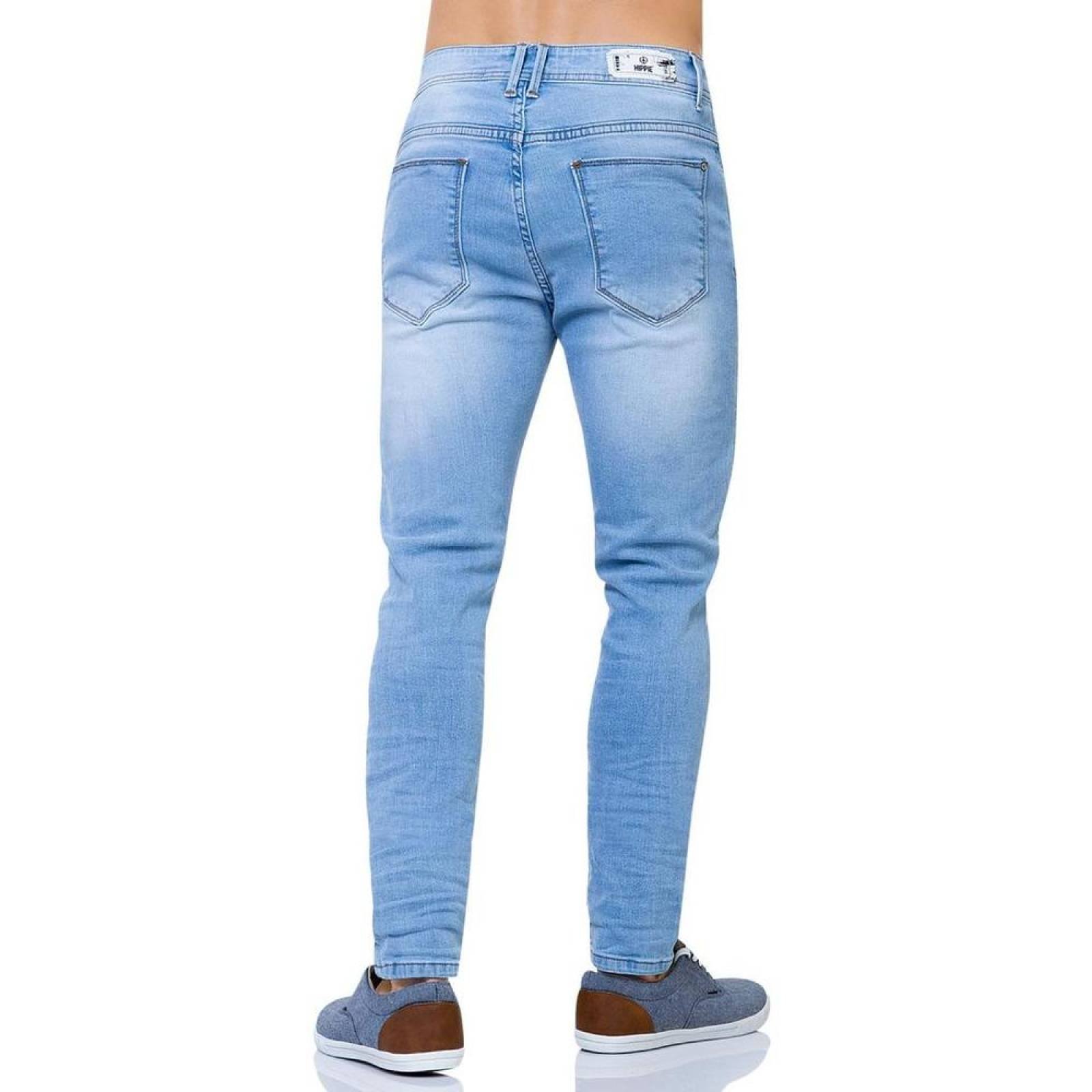 Jeans Hippie & Rock Hombre Azul Mezclilla Stretch St18Cb111 