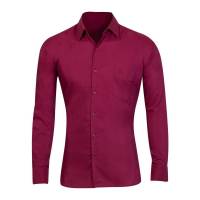 Camisa De Vestir Aristos Hombre Vino Algodón Poliéster