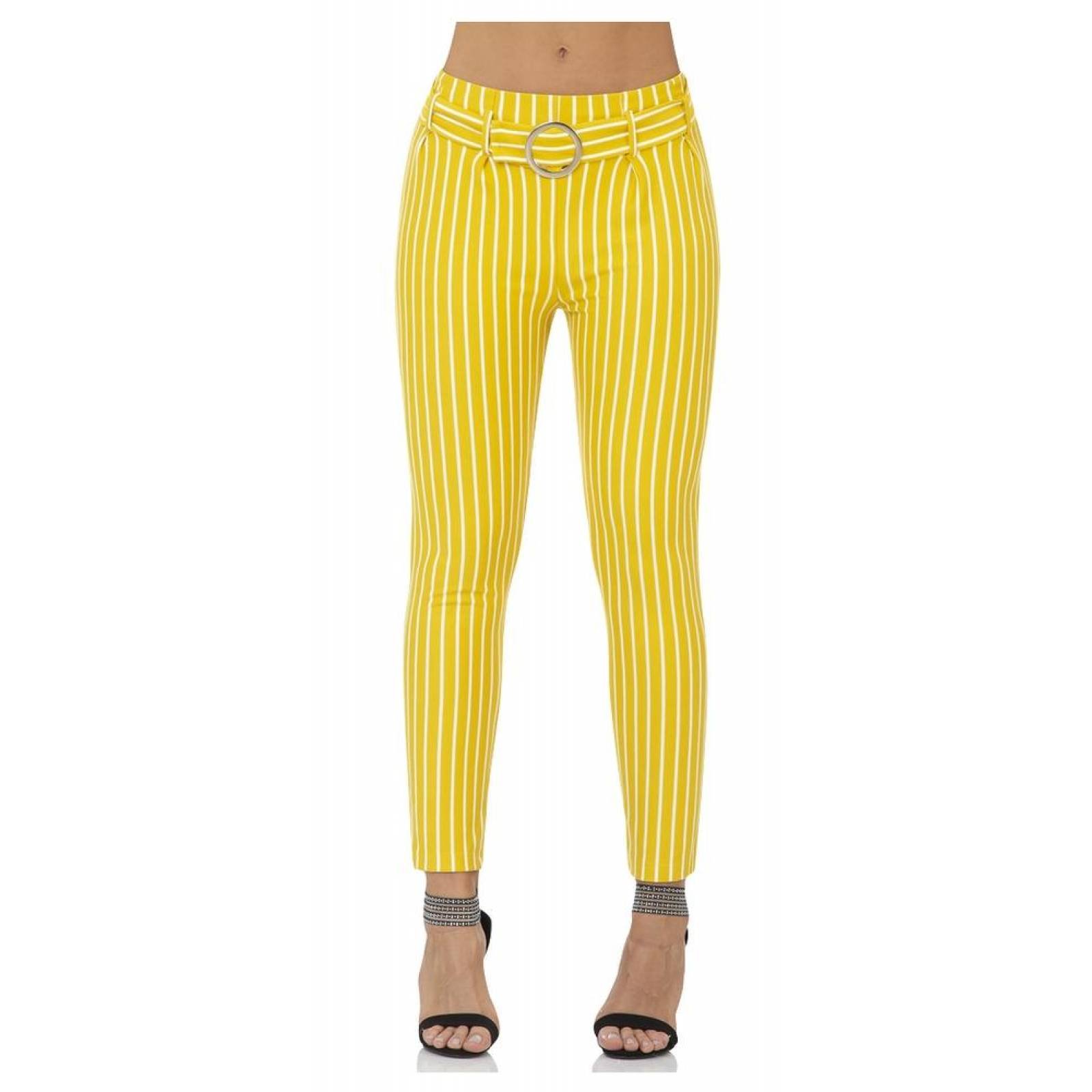 Pantalón Moda Mujer Salvaje Tentación Amarillo 72903216 Spandex 
