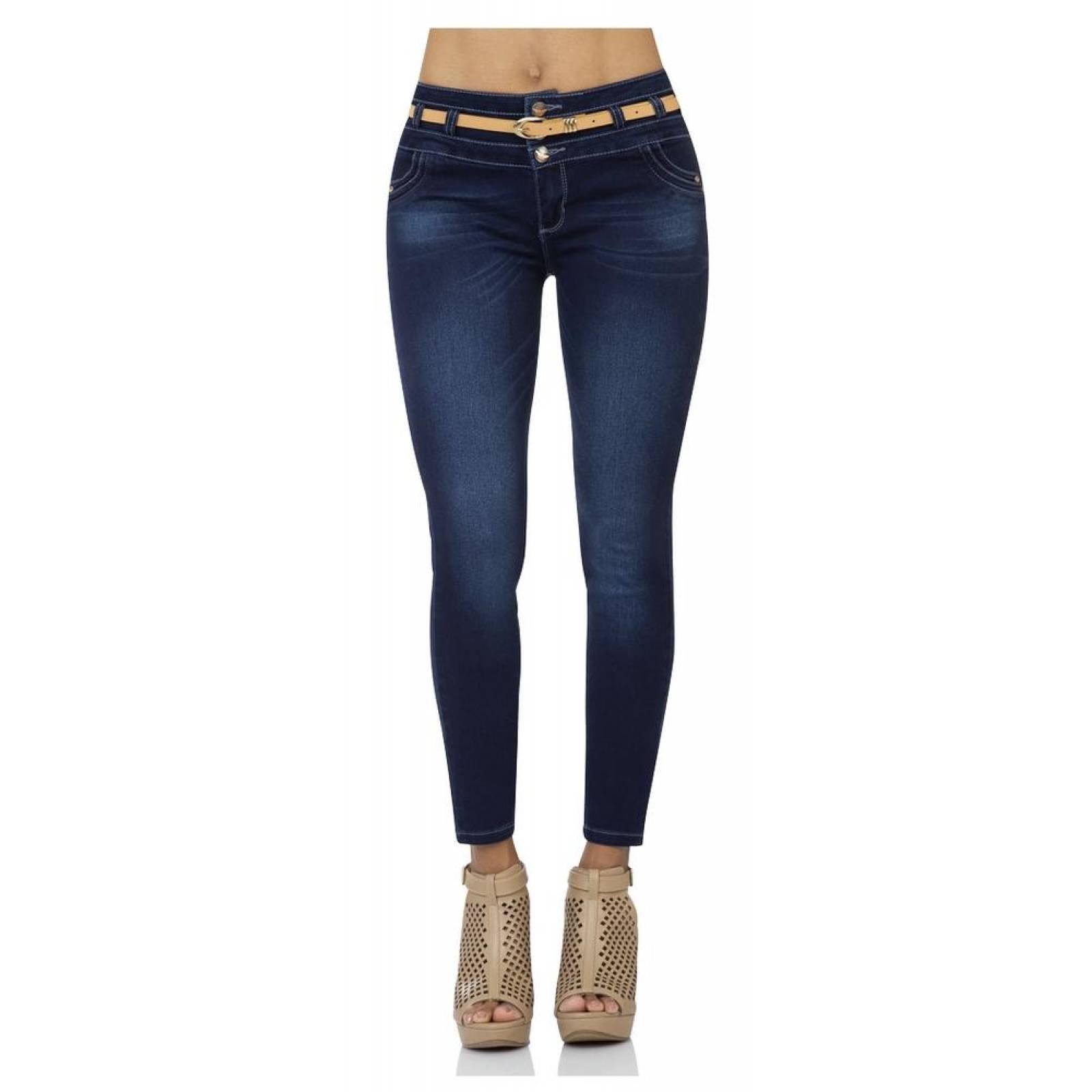 Jeans Moda Mujer Salvaje Tentación Indigo 63103201 Mezclilla Stretch 