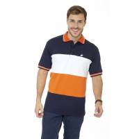 Playera Por Salvaje Tentación Hombre Marino Blanco Naranja Algodón Poliéster