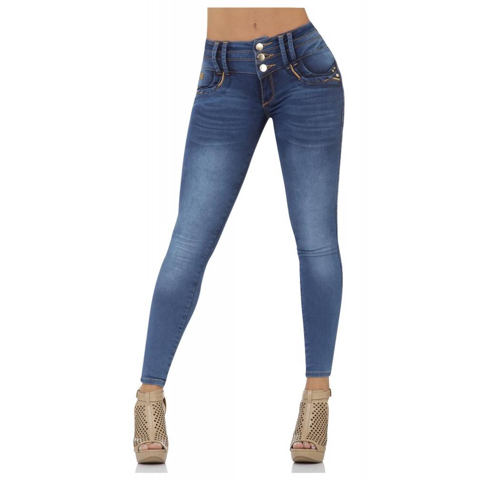 Jeans Moda Mujer Fergino Stone 52903207 Mezclilla Stretch 