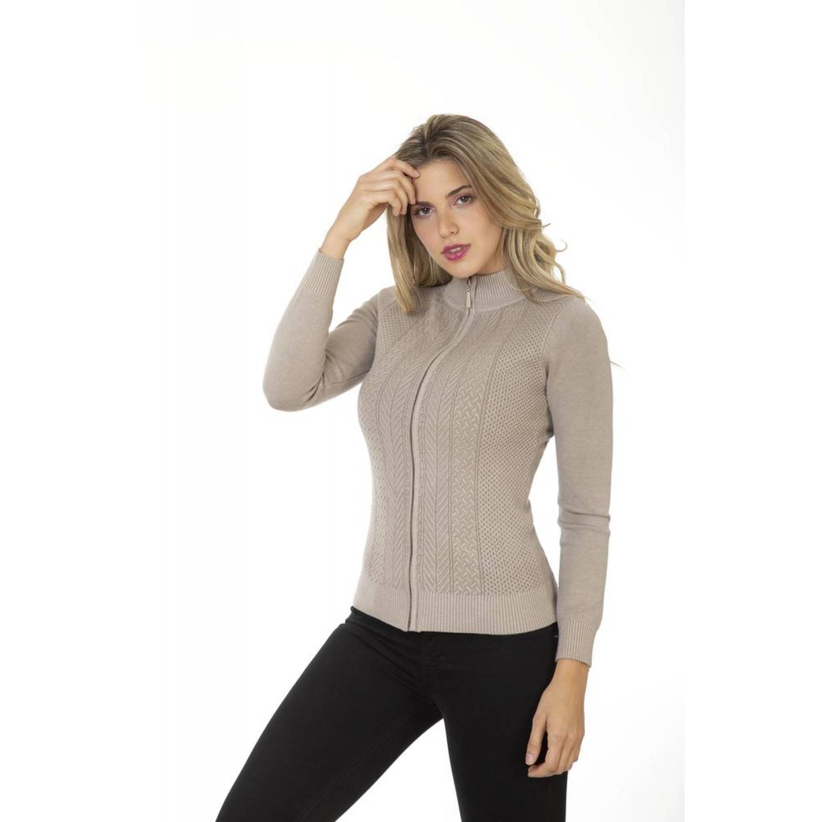 Sweater Por Salvaje Tentación Mujer Beige Spandex 
