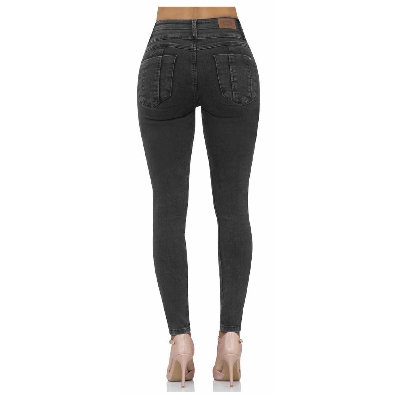 Jeans Oggi Jeans Mujer Xo1912133 Negro Mezclilla Stretch