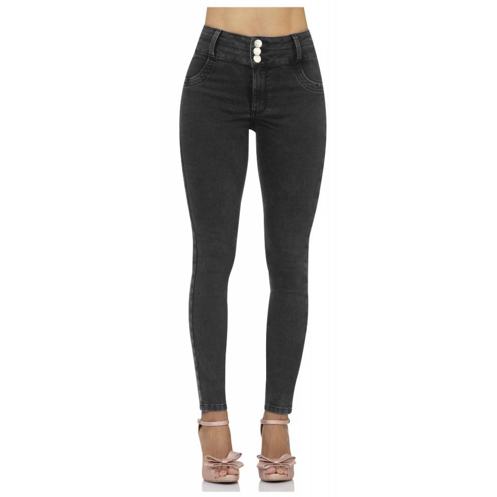 Jeans Oggi Jeans Mujer Xo1912133 Negro Mezclilla Stretch