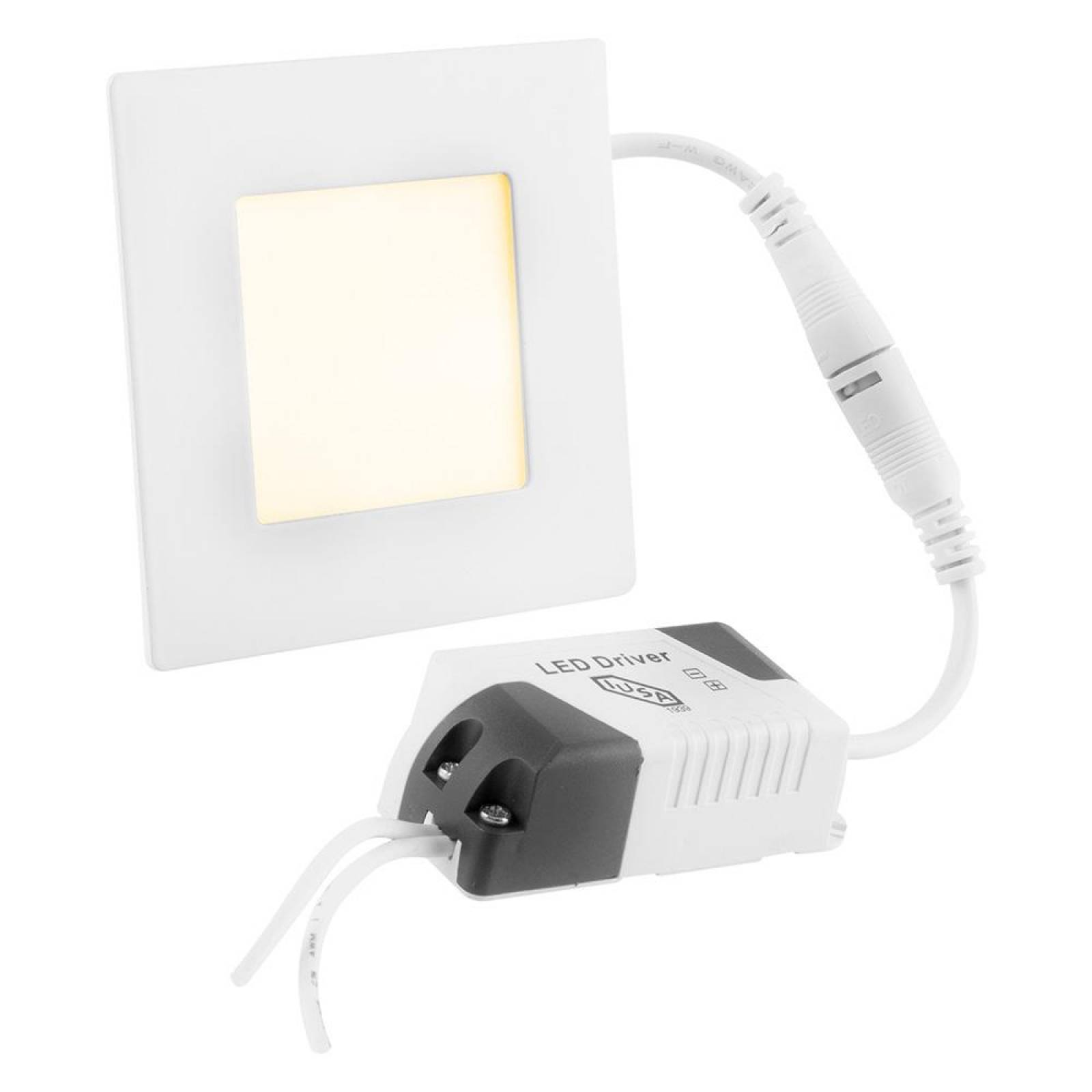 Lámpara LED cuadrada para empotrar 6 W luz cálida 