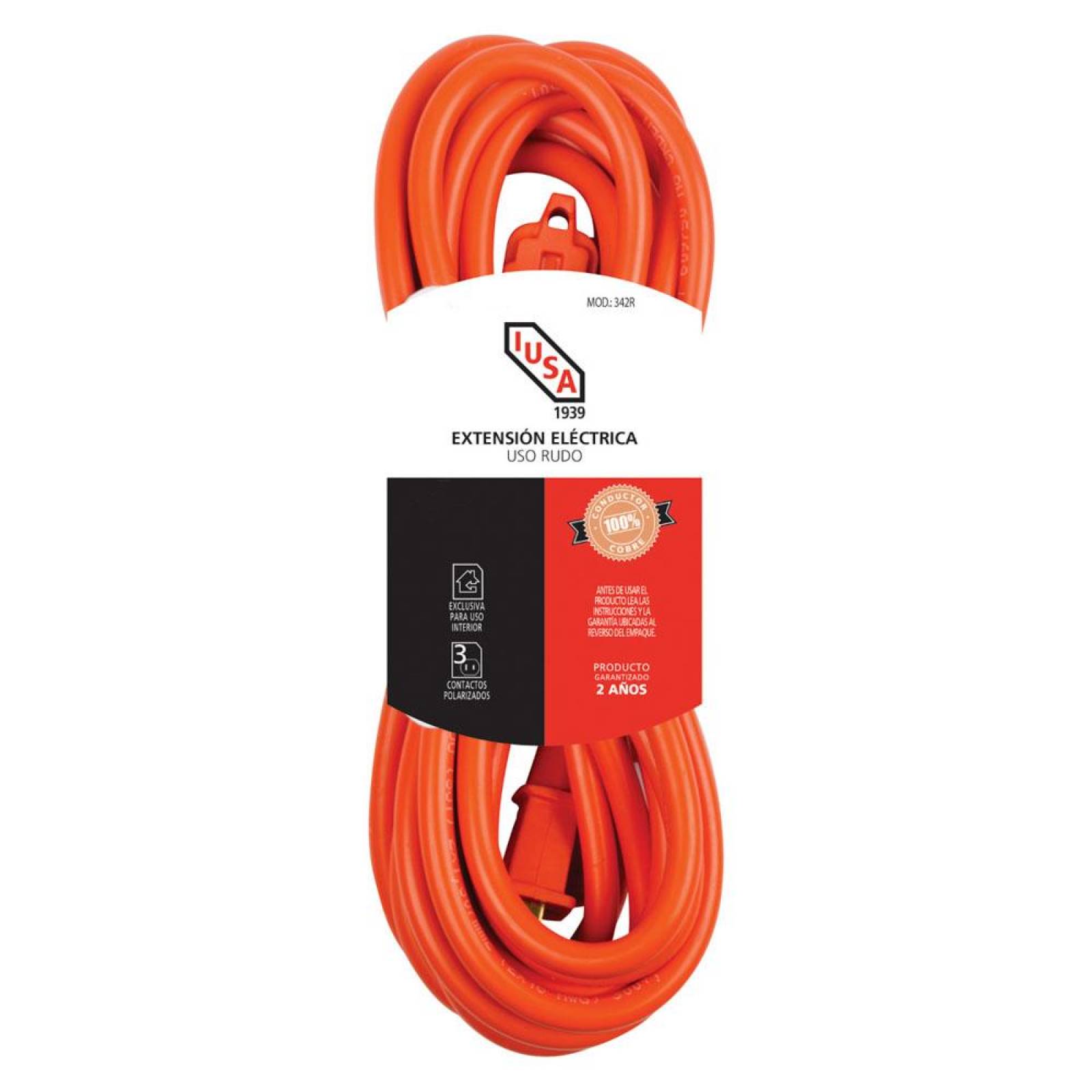 Extensión profesional de uso rudo con fajilla 2x16 AWG 30 m 