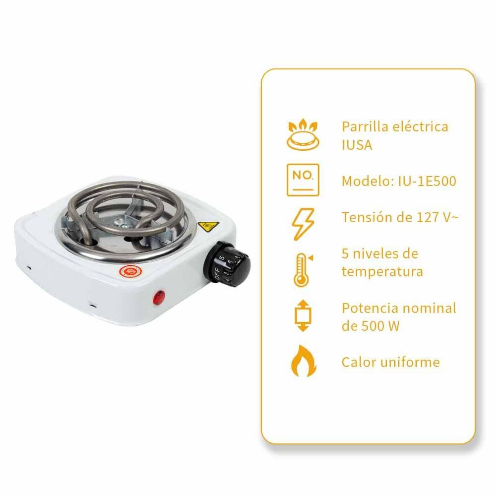 Parrilla eléctrica 1 quemador mini espiral 500W 
